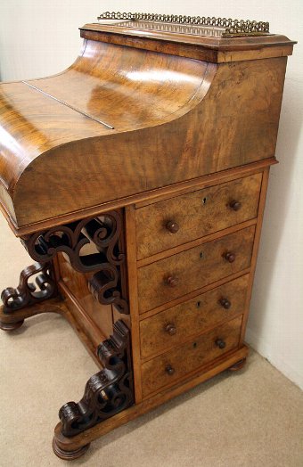 Antique Mid Victorian Jack in the Box Davenport Desk