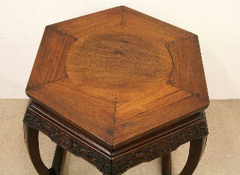 Antique Chinese Hexagonal Occasional Table