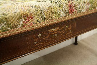 Antique Sheraton Style Inlaid Mahogany Duet Stool