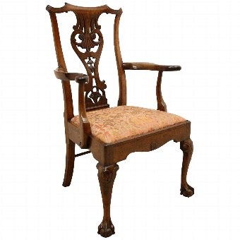 George II Carved Walnut Armchair