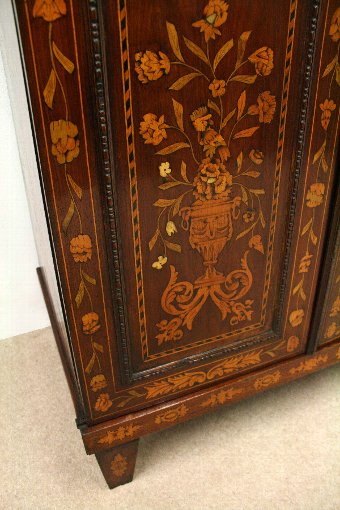 Antique Dutch Marquetry Display Cabinet
