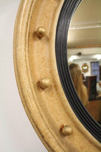 Antique Regency Style Gilt Convex Mirror