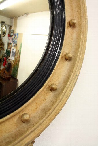 Antique Regency Style Gilt Convex Mirror