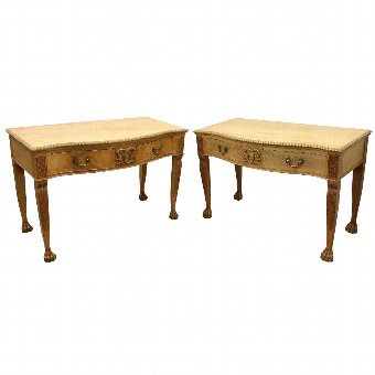 Pair of Georgian Style Serpentine Side Tables