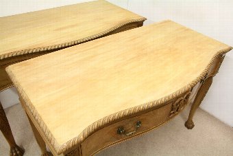 Antique Pair of Georgian Style Serpentine Side Tables