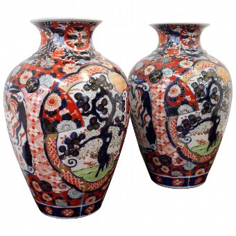 Pair of Japanese Imari Vases