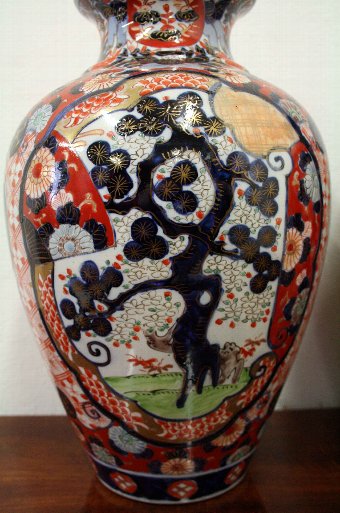 Antique Pair of Japanese Imari Vases