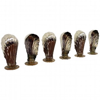 Set of 6 Chrome Scallop Shaped Lampshades