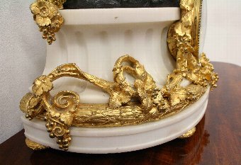 Antique French Bronze, Marble and Ormolu Mantel Clock