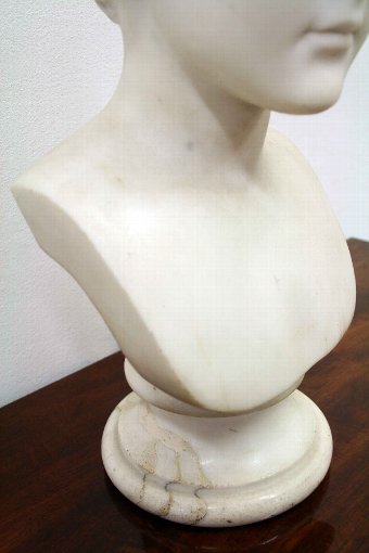 Antique Victorian Marble Bust of a Young Boy