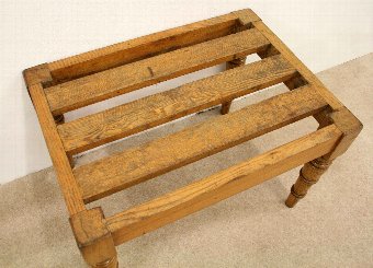 Antique Late Victorian Elm Luggage Rack