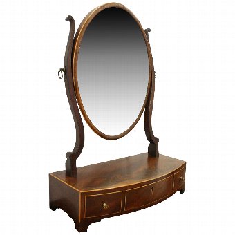 George III Inlaid Mahogany Dressing Mirror