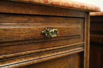 Antique Pair of French Carved Oak Bedside Lockers