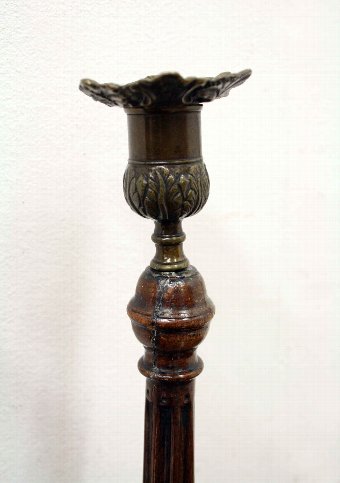 Antique Pair of Georgian Style Mahogany Candlesticks