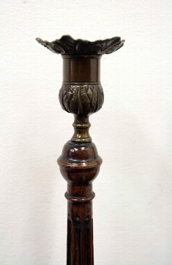 Antique Pair of Georgian Style Mahogany Candlesticks