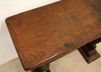 Antique Jacobean Style Oak Bench