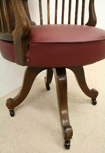 Antique Late Victorian Walnut Revolving Desk Chair