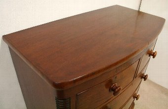 Antique Early Victorian Mahogany Bow Front Chest of Drawers