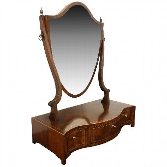George III Mahogany Inlaid Dressing Mirror