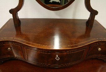 Antique George III Mahogany Inlaid Dressing Mirror