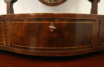 Antique George III Mahogany Inlaid Dressing Mirror