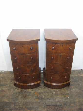 Antique Pair of Mid Victorian Burr Walnut Pedestals