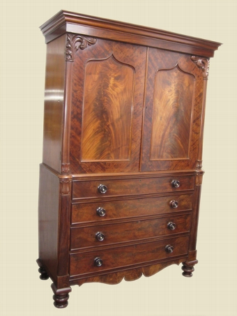 William IV Mahogany Linen Press