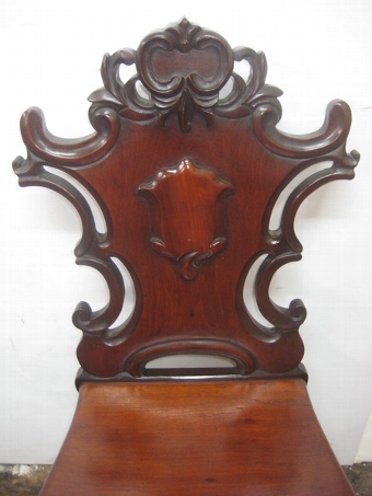 Antique Pair of Early Victorian Mahogany Hall Chairs