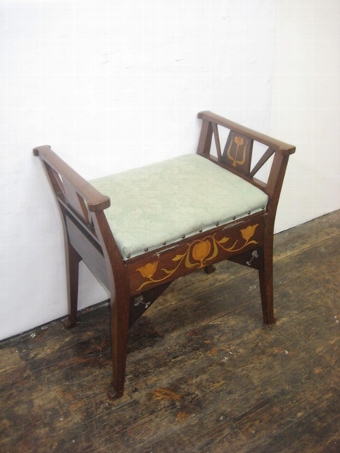 Art Nouveau Mahogany Piano Stool