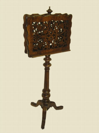 Mid Victorian Walnut Duet Stand