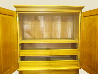 Antique Victorian Pine Linen Press