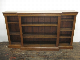 Antique Oak Open Bookcase