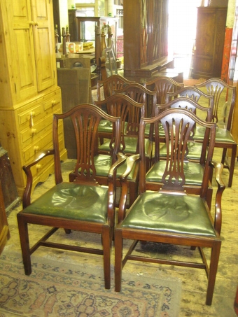 Set of 9 (7 + 2) Hepplewhite Style Dining Chairs