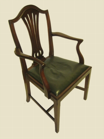 Antique Set of 9 (7 + 2) Hepplewhite Style Dining Chairs