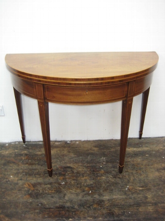 Antique Scottish George III Demi Lune Mahogany Card Table