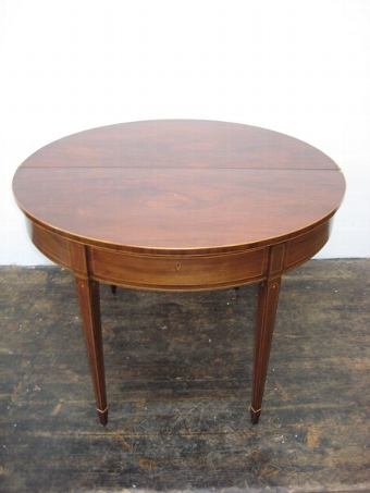 Antique Scottish George III Demi Lune Mahogany Card Table