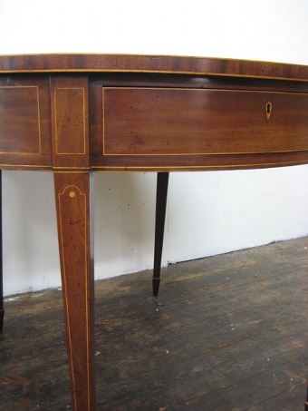 Antique Scottish George III Demi Lune Mahogany Card Table