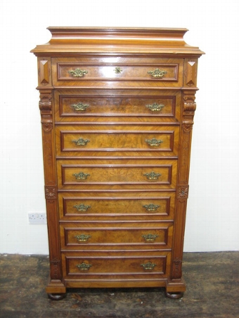 Antique Northern European Walnut Wellington Type Chest
