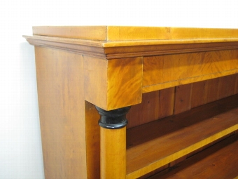 Antique Swedish Satin Birch Open Bookcase