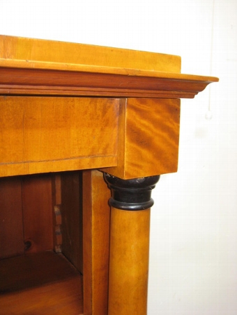 Antique Swedish Satin Birch Open Bookcase