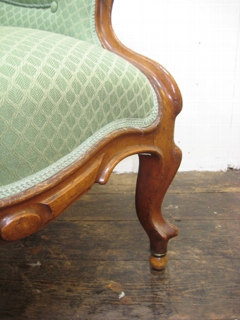 Antique Pair Victorian Walnut Gents Arm Chairs