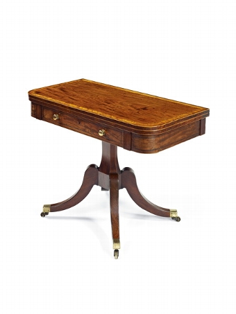 Antique Georgian Mahogany Fold Over Tea Table