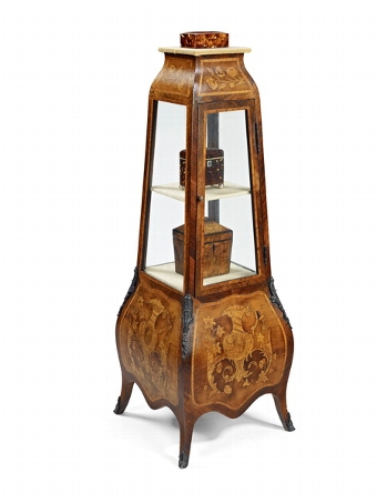 Antique French Bombe Shaped Display Cabinet