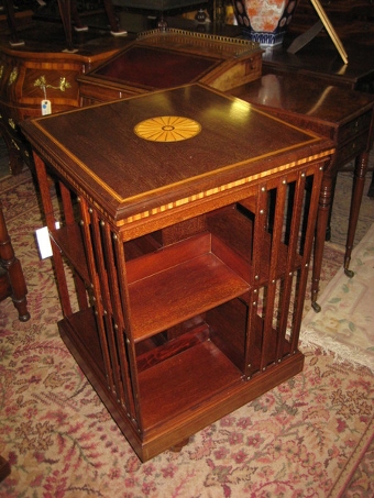 Edwardian Maple & Co Revolving Bookcase