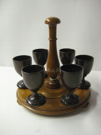 Treen Egg Cups and Stand