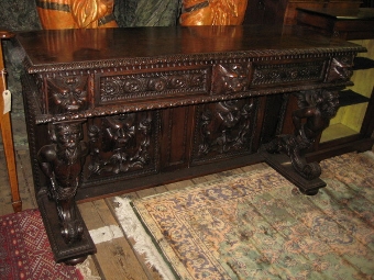 Italian Carved Walnut Side Table