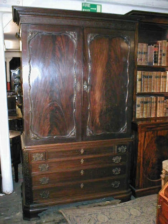 Chippendale Style Mahogany Linen Press
