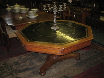 :SALE: William IV Oak Octagonal Drum Table