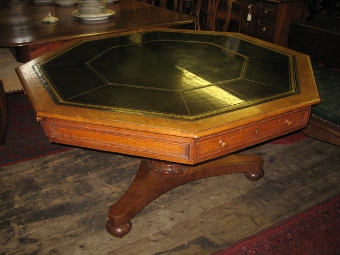 Antique :SALE: William IV Oak Octagonal Drum Table