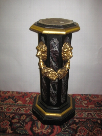Neo Classical Faux Marble and Gilt Stand
